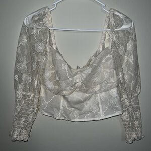 Off white lace crop top